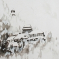монастырь в зимних горах