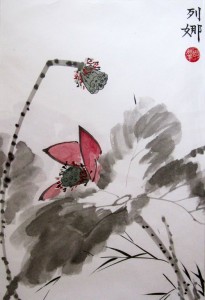 4 благородных, бамбук, бамбук на ветру, Го Хуа, гохуа, Елена Касьяненко, китайская живопись, орхидея, хризантема