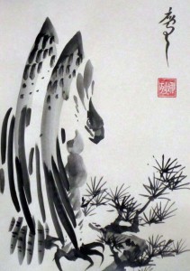 Елена Касьяненко, орлы, китайская живопись, живопись У-Син, традиционные китайские сюжеты