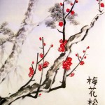 го-хуа, китайская живопись, три друга зимы, хризантемы, бамбук, сосна, цветущая слива