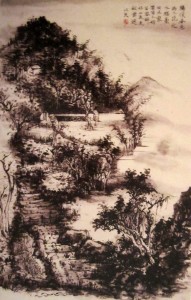 китайская живопись, го-хуа, гохуа, Ли Илиан, горы-воды, шань-шуй, пейзажи