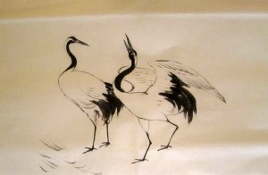 Ли Илиан, китайская живопись, гохуа, журавли