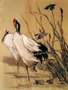 Ли Илиан, китайская живопись, гохуа, журавли