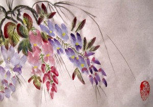 Елена Касьяненко, китайская живопись, го-хуа, гохуа, мастер-класс, глициния, се-и