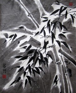 Елена Касьяненко, китайская живопись, гохуа, мастер-класс, бамбук под снегом, обучение рисованию