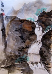 Елена Касьяненко, гохуа, горы-воды, китайская живопись, обучение рисованию, водопады, Школа живописи У-Син