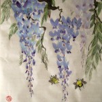 Елена Касьяненко, обучение рисованию, китайская живопись, гохуа, цветы и птицы, глициния, обучение китайской живописи