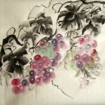 Елена Касьяненко, обучение рисованию, китайская живопись, гохуа, цветы и птицы, виноград, обучение китайской живописи