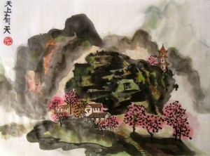 Елена Касьяненко, китайская живопись, гохуа, горы-воды, пейзажи, обучение рисованию, работы учеников