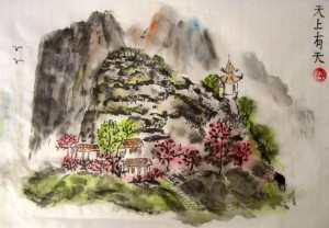 Елена Касьяненко, китайская живопись, гохуа, горы-воды, пейзажи, обучение рисованию, работы учеников