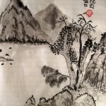 китайский пейзаж, гохуа, китайская живопись, горы-воды, обучение рисованию, работы учеников