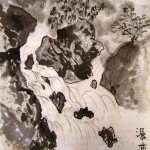 гохуа, обучение рисованию, горы-воды, китайская живопись, водопады, работы ученико